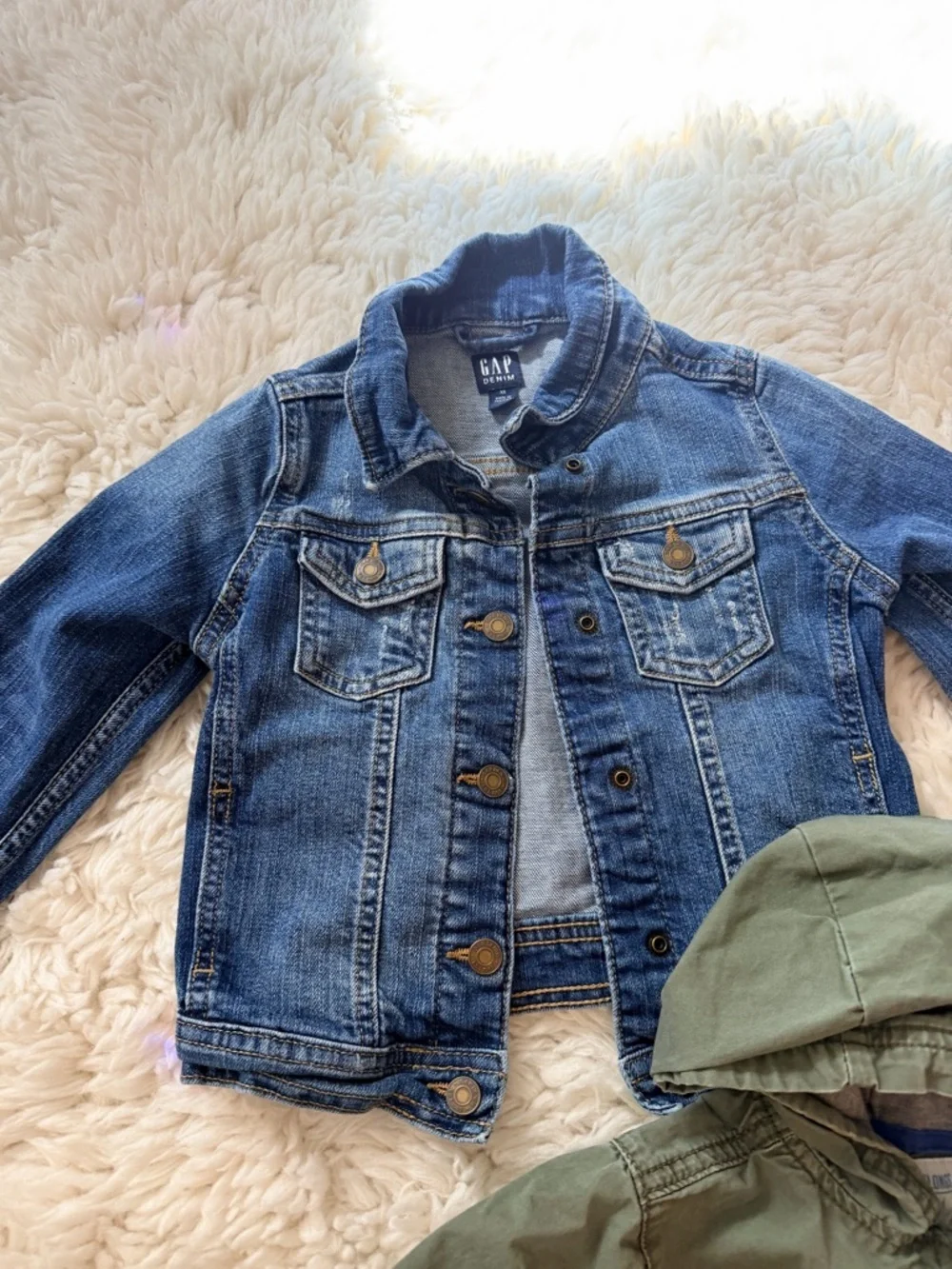 GAP Kids denim jacket and carters green jacket